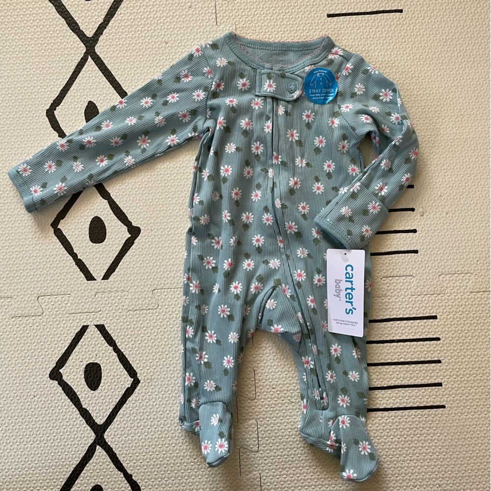 Carter’s 2-Way Zip Sleep and Play Pajamas with Daisies